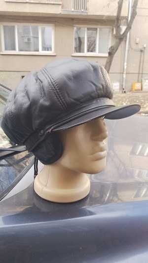 Кафяв дамски каскет Естествена кожа