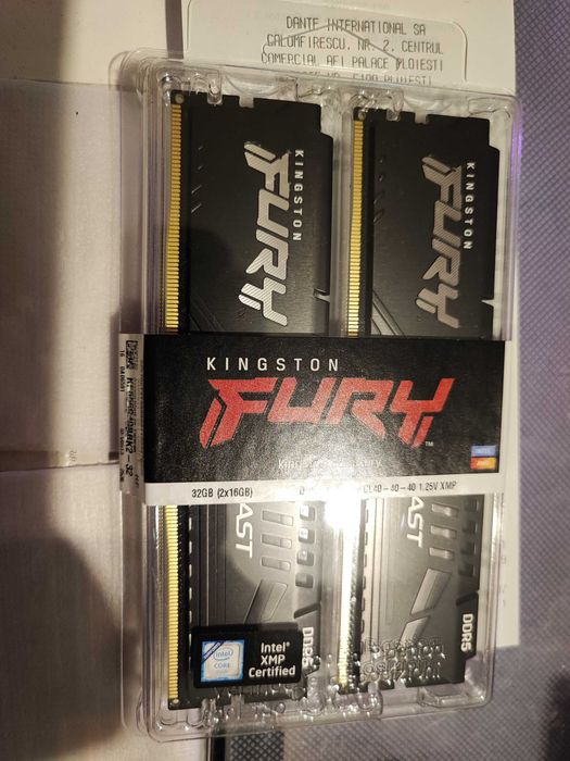 memorie ram ddr5 Kingston Fury 32 gb kit 2x16 gb 5600mt nou garanție