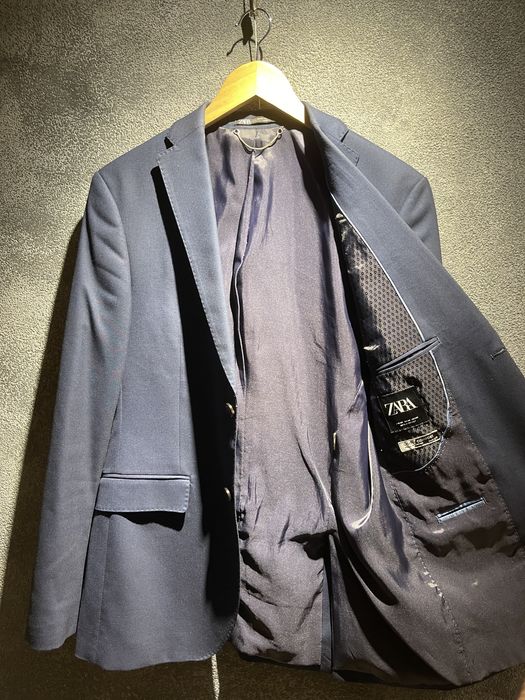 Мъжко сако ZARA, размер 48 M / L, тъмносиньо, добро състояние