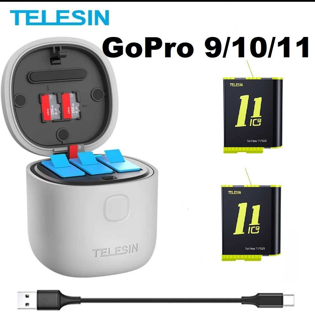 Батарея ( Аккумулятор ) + зарядка для Gopro 9 - 10 - 11 - 12 TELESIN