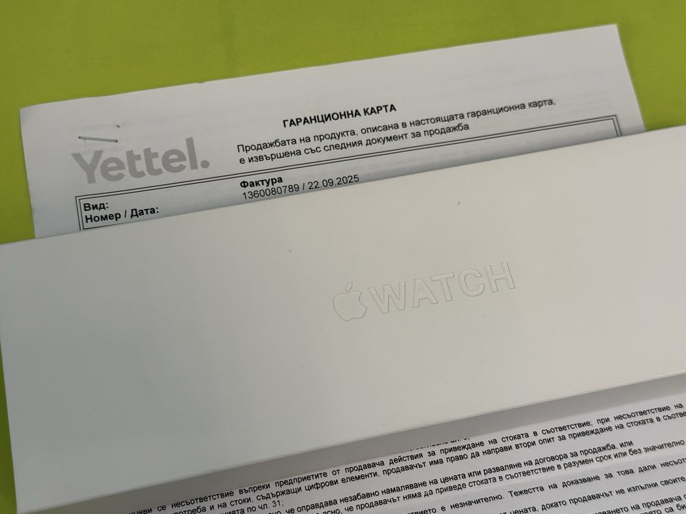 ЗАПЕЧАТАН 46mm Apple watch 11 Yettel Гаранция 2027 г. Space Gray