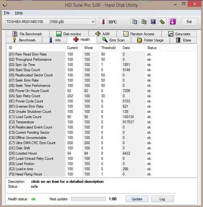 1TB HDD / Хард диск Toshiba 2.5''