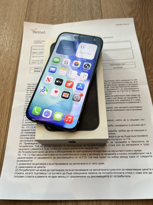 Чисто НОВ! Iphone 15 PRO 128gb Black Titanium / НОВ!