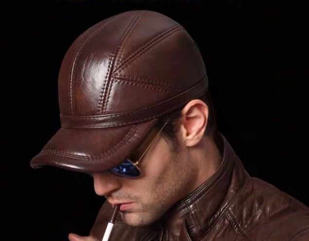 Мужская кепка шапка из натуральной кожи мужской табий кожа хакийкий ко