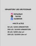 Urmaritori/Like-uri Instagram, TikTok, etc