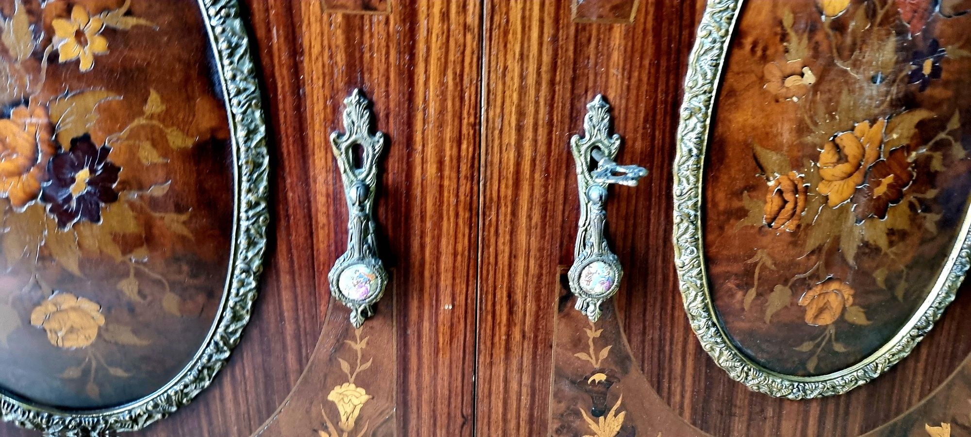 Comoda Mare Servanta Bronz Portelan Marmura Lemn Masiv