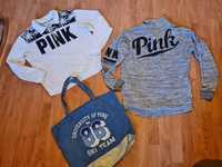 PINK,Victoria's secret  2 блузи с дълъг ръкав и чанта