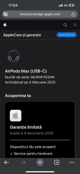 Apple AirPods Max Midnight – noi, sigilate, cu factură