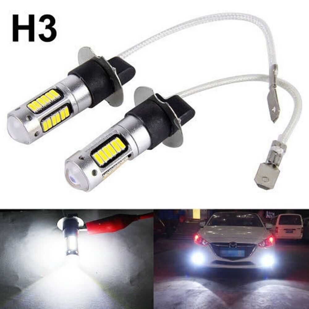H3 Крушки за автомобил H3 LED Крушка кола Без вентилатор Бяла светлина