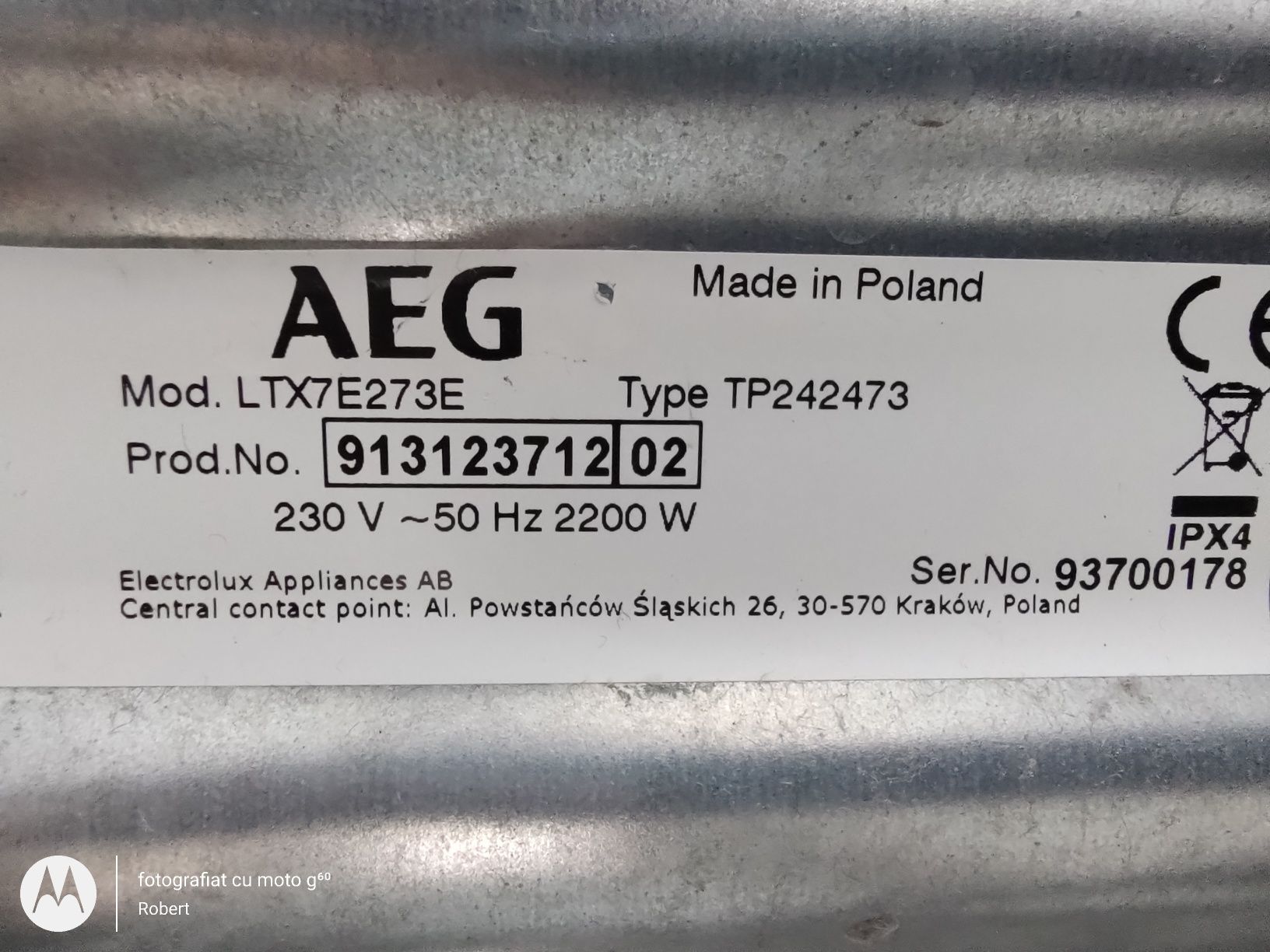 Masina de spalat rufe verticala AEG LTX7E273E, ProSense, ProSteam, 7kg
