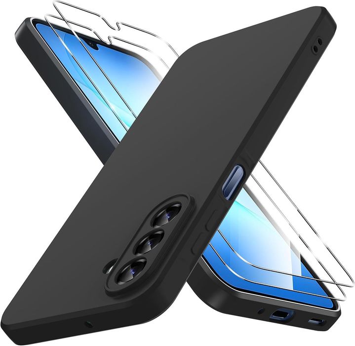 Матов силиконов кейс за samsung galaxy a17 - черен