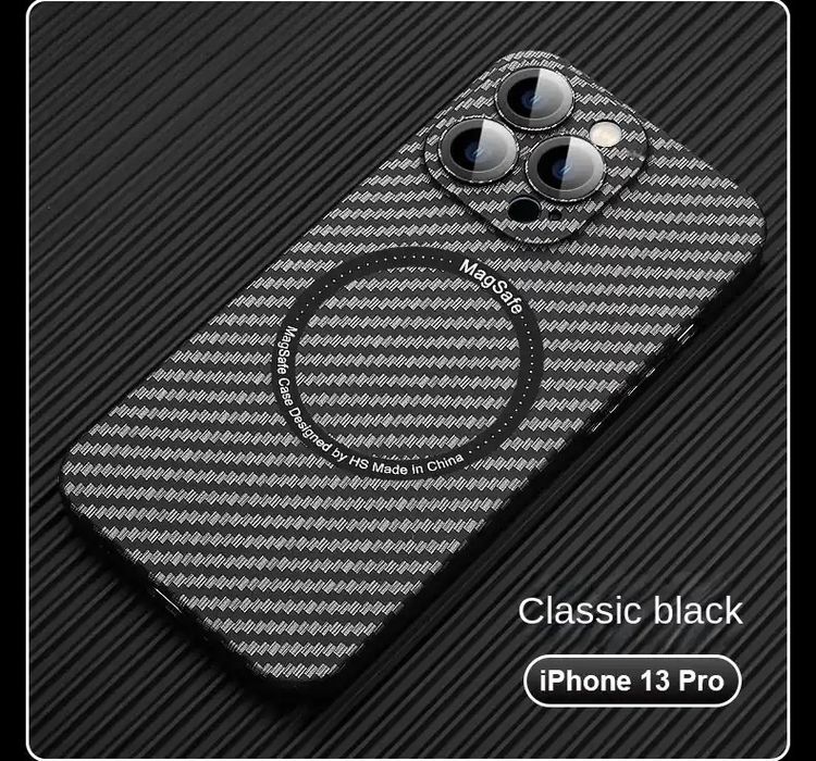 Iphone  13/14/15 PRO MAX PLUS Husa Incarcare Magnetica MagSafe Carbon
