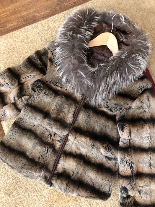 Шуба из натурального меха шиншиллы