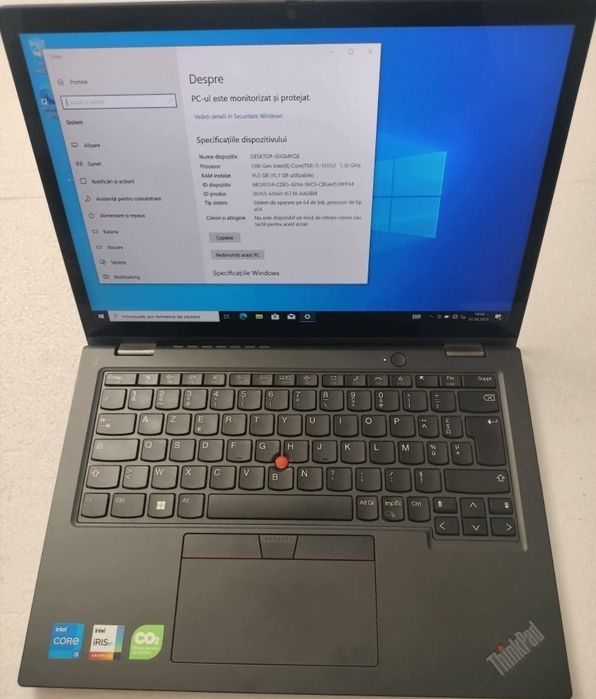 Laptop Lenovo Thinkpad yoga 13.3", 16 GB ddr5, ssd 512, touchscreen,