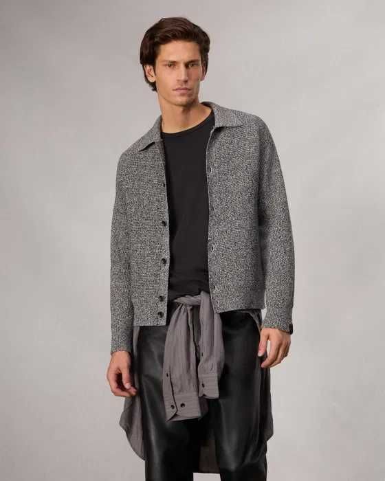 Rag & Bone, Cardigan din bumbac Dexter Marl, Gri, M