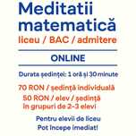 Meditații matematică liceu/BAC/admitere – online