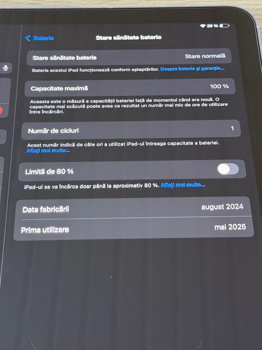 IPad Air 11 M2, 1 Terra Gb, 5G, baterie 100% (NOU)