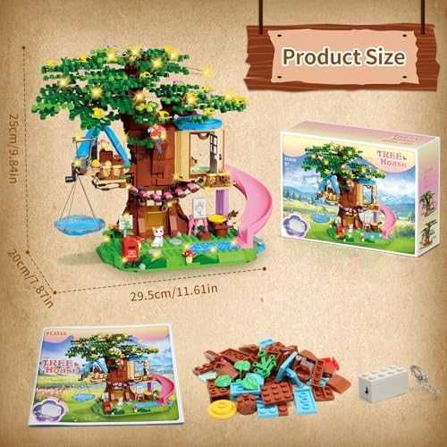 Нова играчка къща Конструктор с Хамак и Коте, 731 Части дете подарък