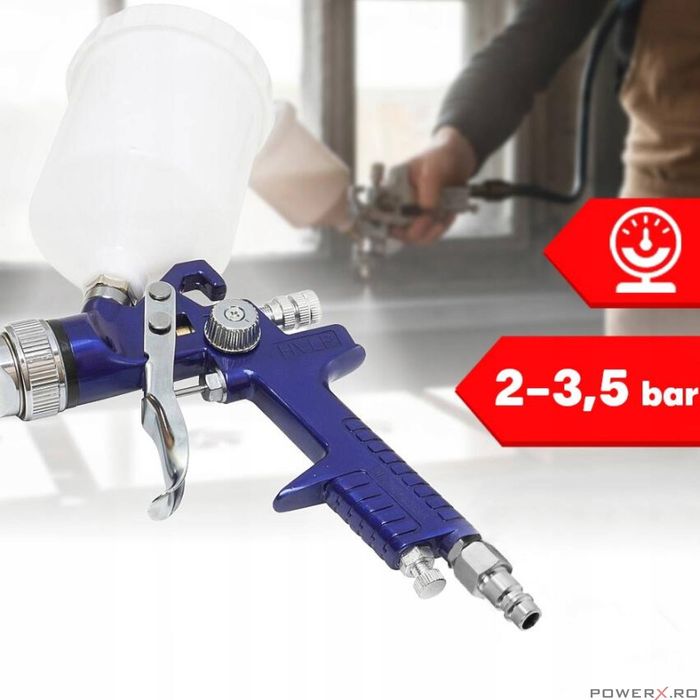 Pistol pentru vopsit H827P 1.4 mm, capacitate rezervor 600 ml, Verke