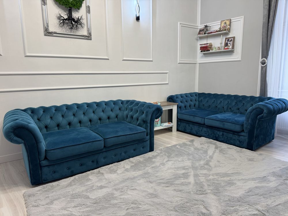 Vand set canapele chesterfield si fotoliu in stare foarte buna