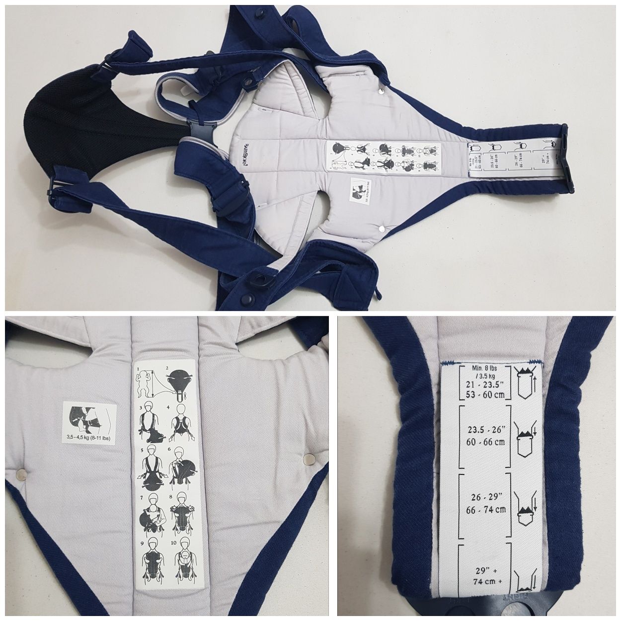 Marsupiu anatomic port-bebe BabyBjorn One, pozitii multiple de purtare