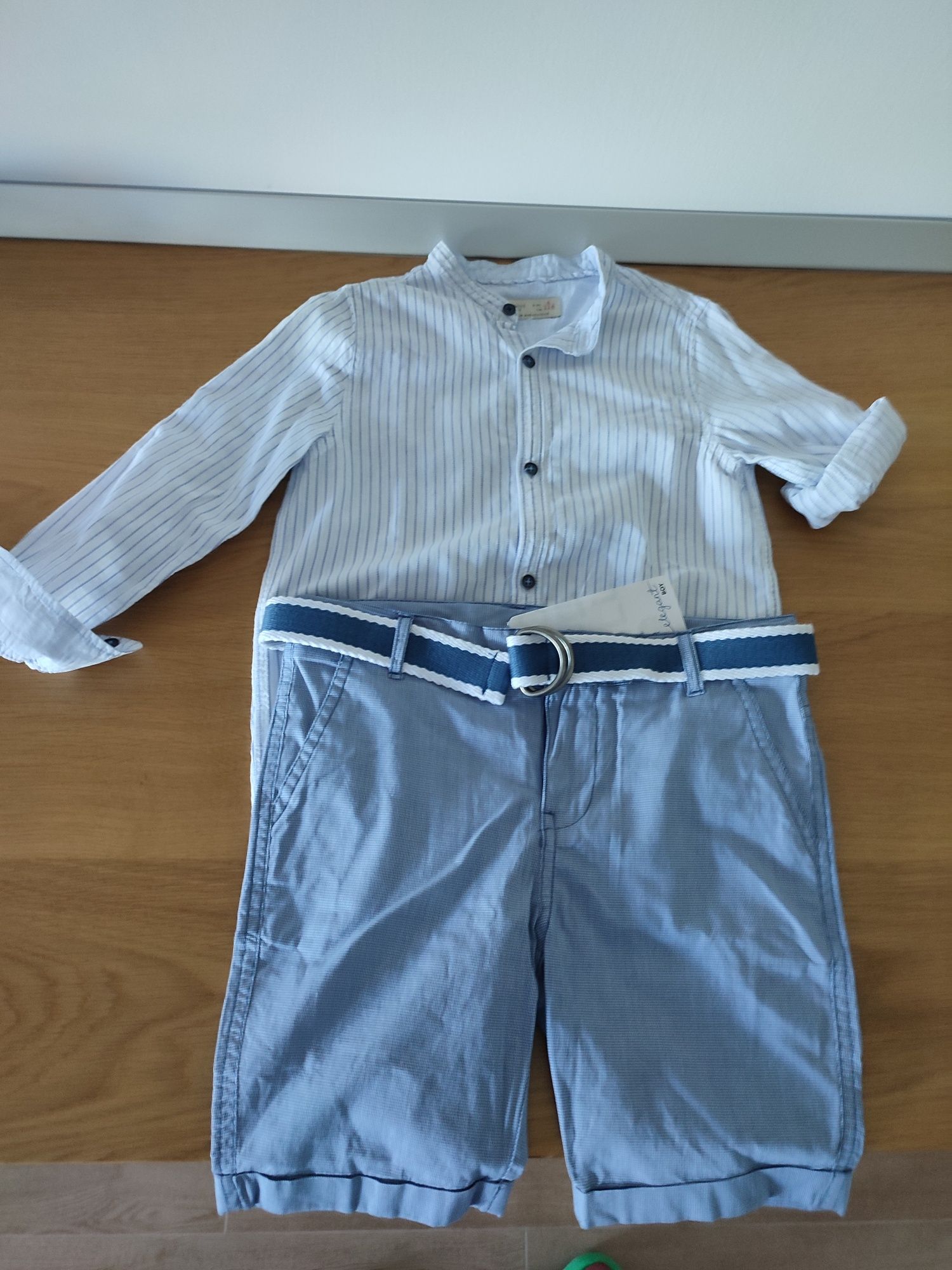 Set pantaloni+ curea + camasa baieti marca Cocodrillo + Zara 116 cm