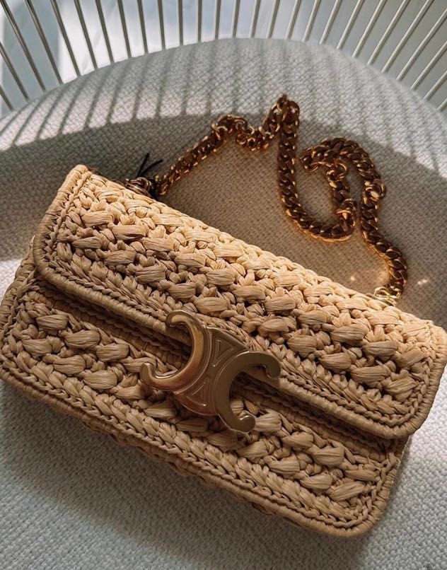 Celine beach bag плажна чанта плетена