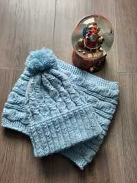 Set caciula + fular merino baby