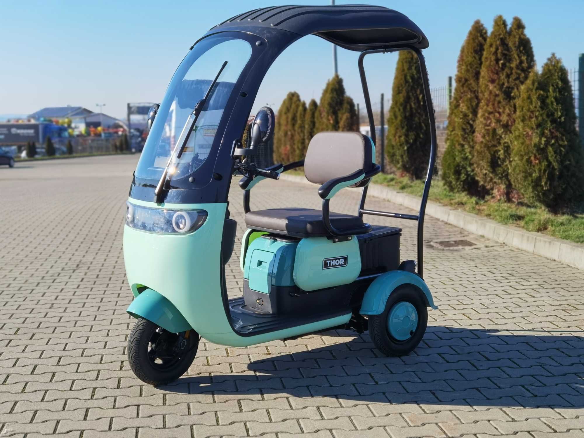 Triciclu electric Thor Panda 1000W 60V20Ah tuk tuk nou Agramix