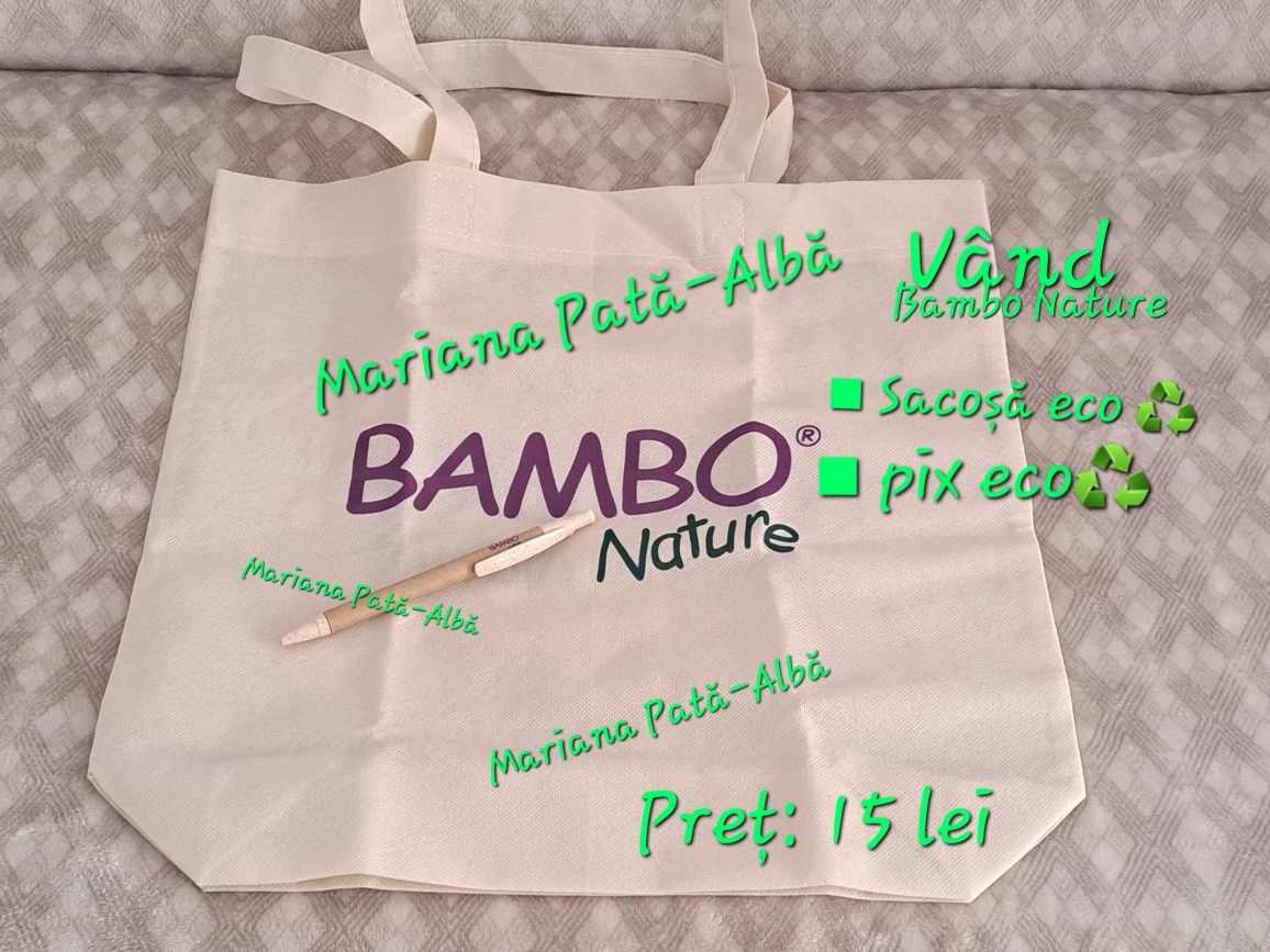 Sacoșă eco Bambo și pix ecoBambo