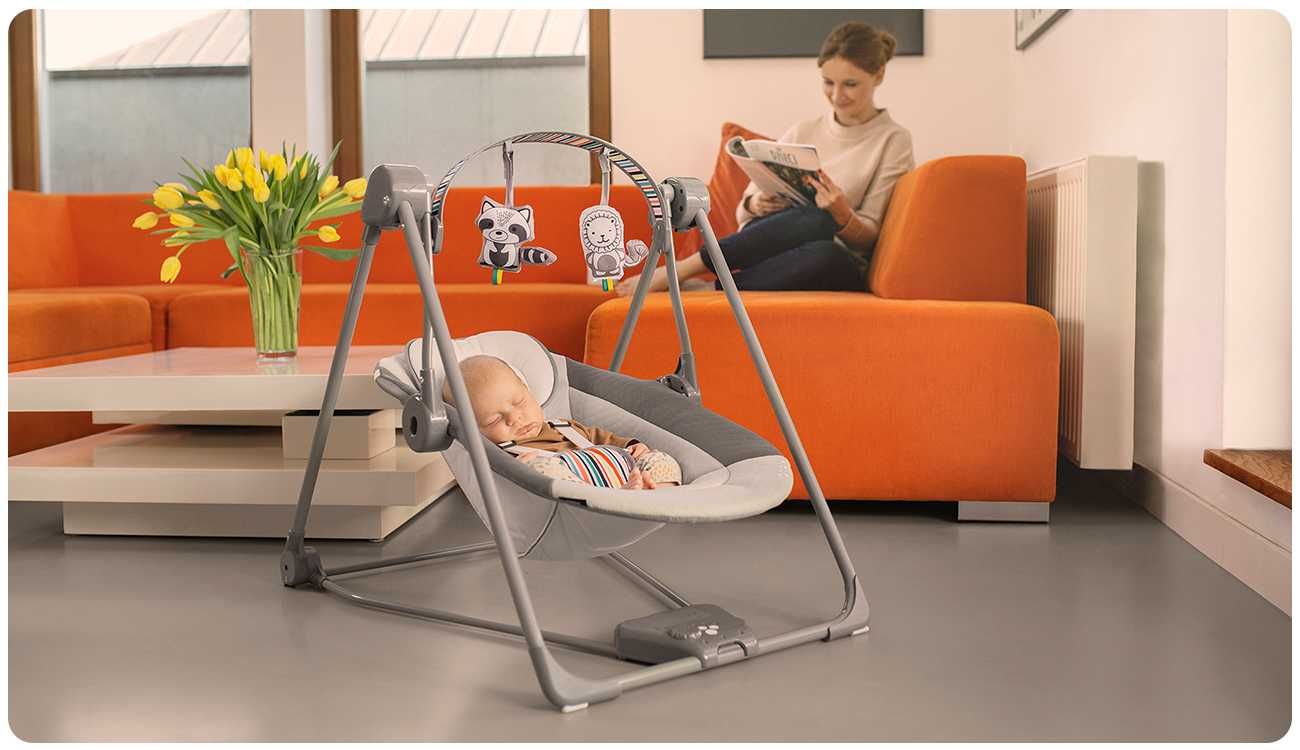 Бебешка електрическа люлка-шезлонг Lionelo Otto Cozy Grey
