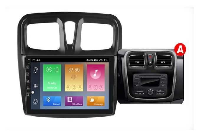 Navigatie Android 14 RENAULT DACIA LOGAN 2 1/8 Gb Waze CarPlay +CAMERA