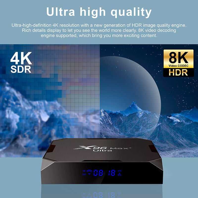 Най-нов Android TV Box X96 MAX+ ULTRA 4/32Gb Android 11 Dual Band WiFi