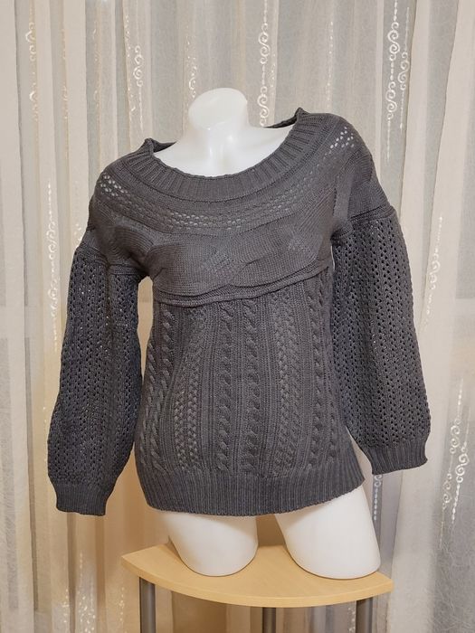Pulover tricotat nou gri