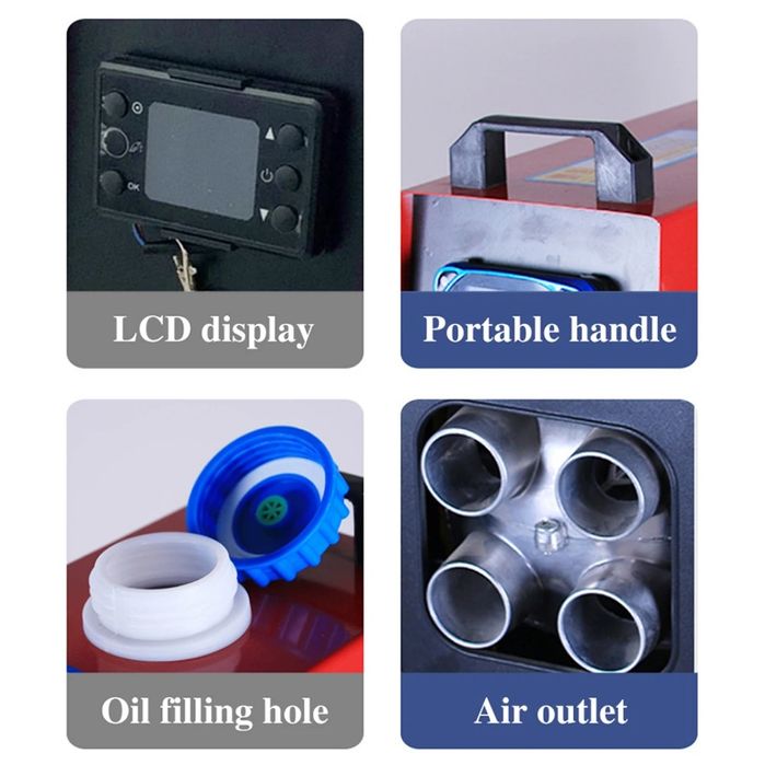 Автономная обогреватель переносной 12/24/220w 5000кв  4 отверстия