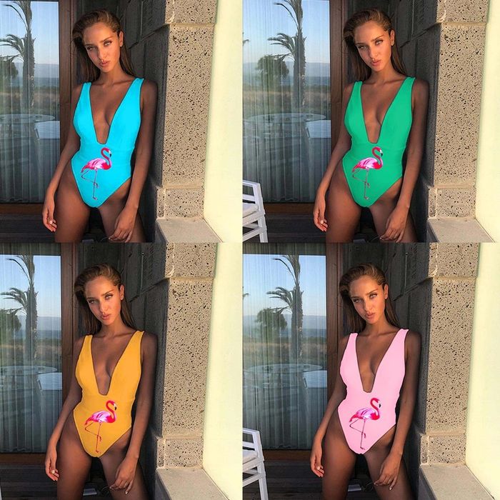 Costum de baie intreg flamingo