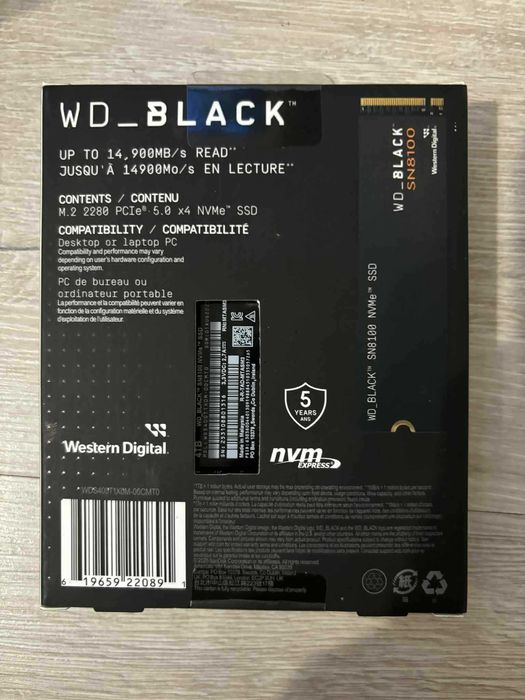 NVMe SSD WD_BLACK SN8100 PCIe 5.0 — 4 TB