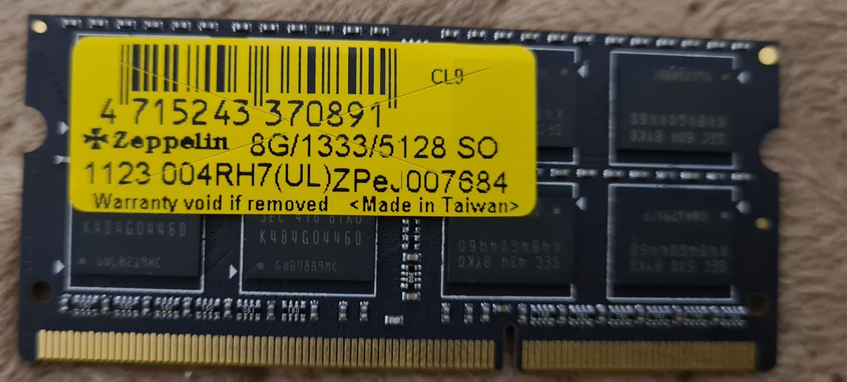 Memorie laptop Zeppelin 8Gb DDR3 1333 MHz CL9  1.5V