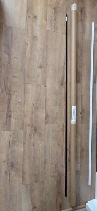 Cornier aluminiu, 16 x 16 x 1 mm, L = 2.6 m, negru. Bonus cornier PVC!