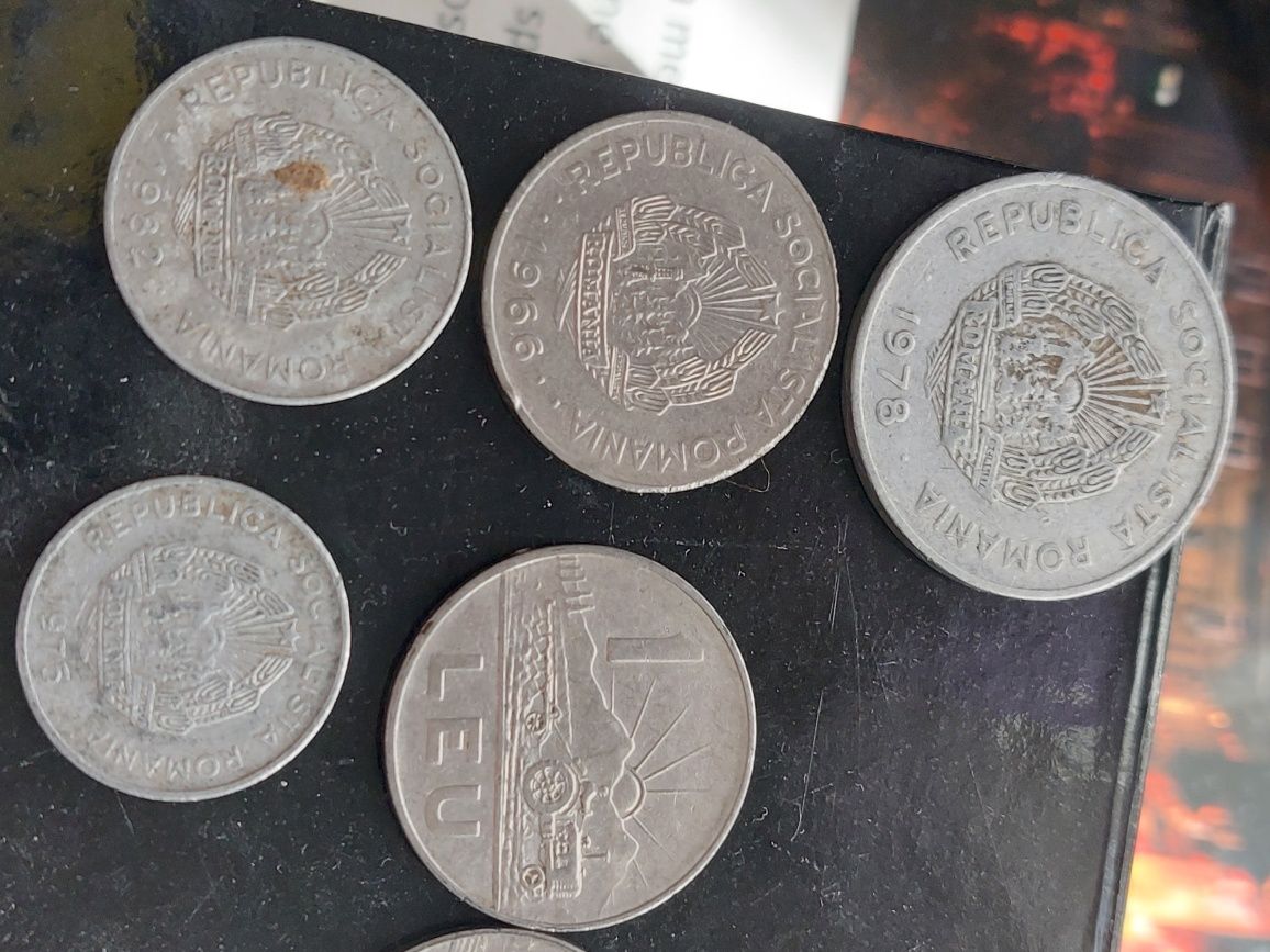 Moneda 5 bani 1966, 25 bani, 15 bani, 1 Leu 5Lei