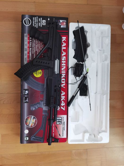 Replică AIRSOFT AK-47 Tactical AEG+bile+mască