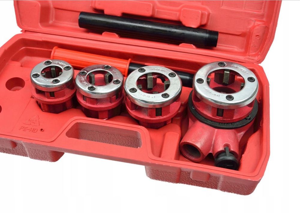 Комплек за резби Винторезка С 4 ГЛАВИ – 1/2″, 3/4″, 1″, 11/4″ HAWEK