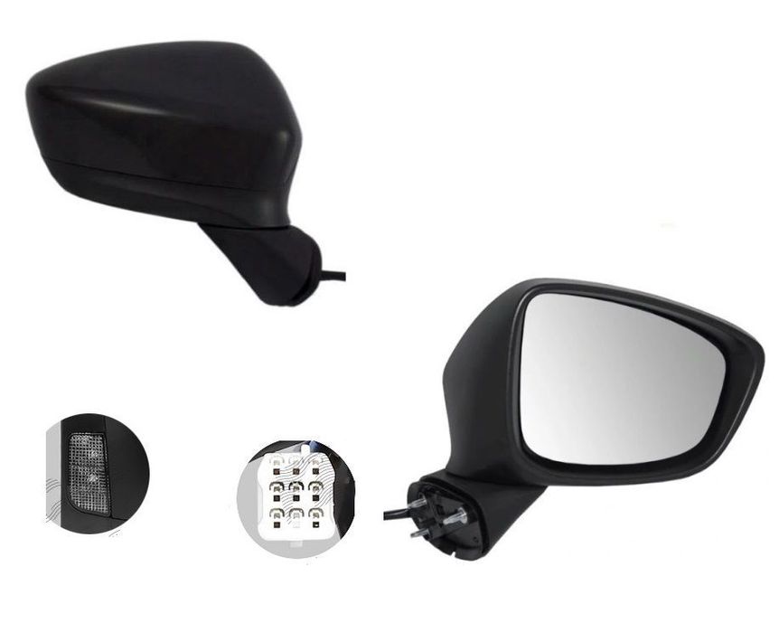 Oglinda exterioara Mazda CX-5 (Ke), 03.2012-2014, partea Dreapta, culoare sticla crom, sticla convexa, cu carcasa grunduita, cu incalzire, ajustare electrica, pliabila, cu 8 pini, cu lampa cu LED