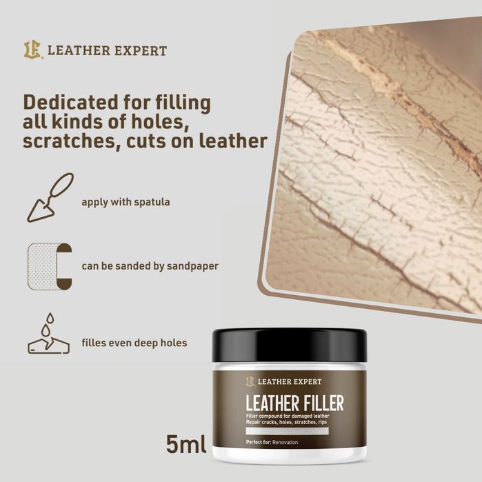 комплект за почистване, обновяване и грижа за бежов кожен волан ...