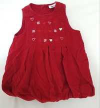 Официална червена бебешка рокля 3-6мес