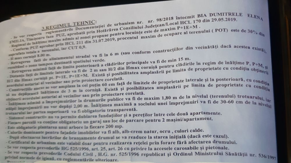 Parcela  de vanzare Mosnita Veche