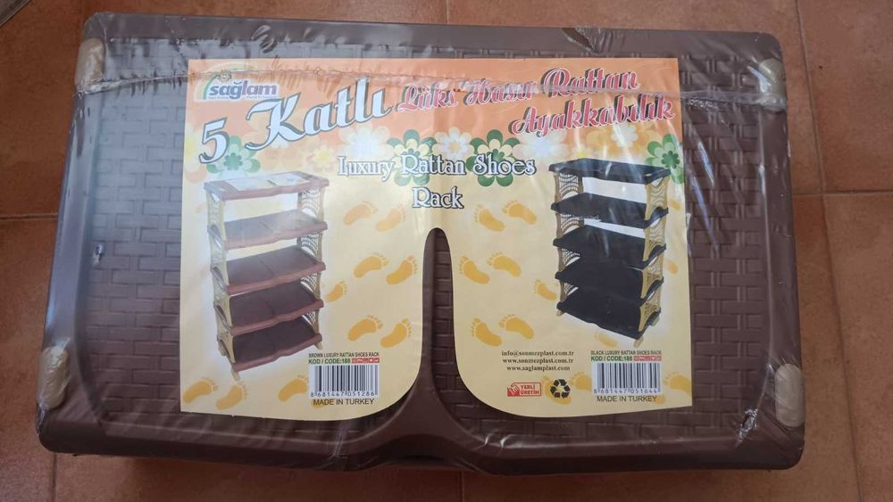 Пластмасов стелаж за обувки, 5 рафта, 82/30/48 см