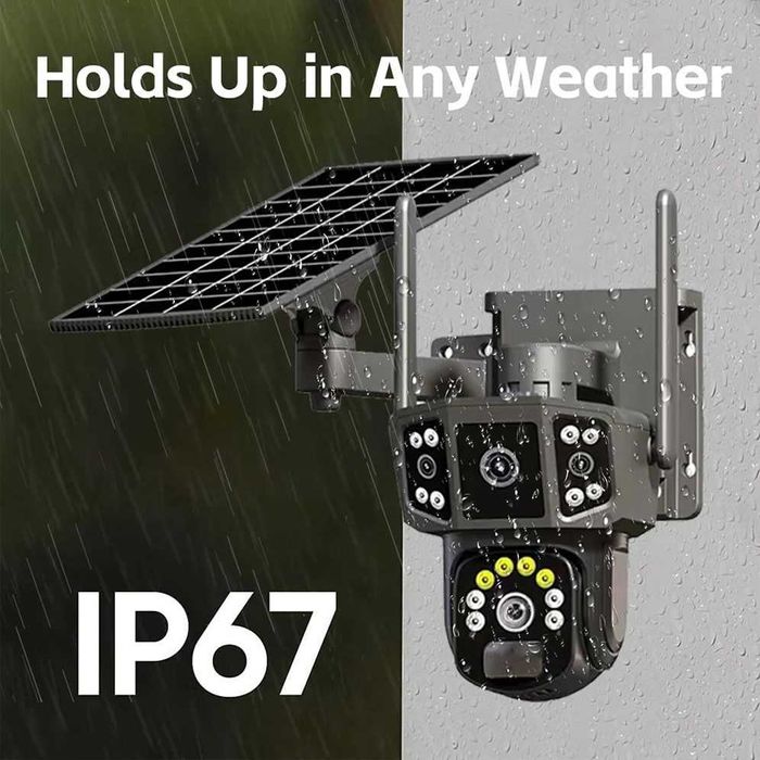 4G Соларна камера 2 обектива SIM карта Без ток / Без WiFi V380 Pro