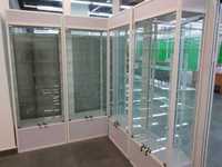 Профильные стеклянные витрины прилавки для демонстрации продукции kavp