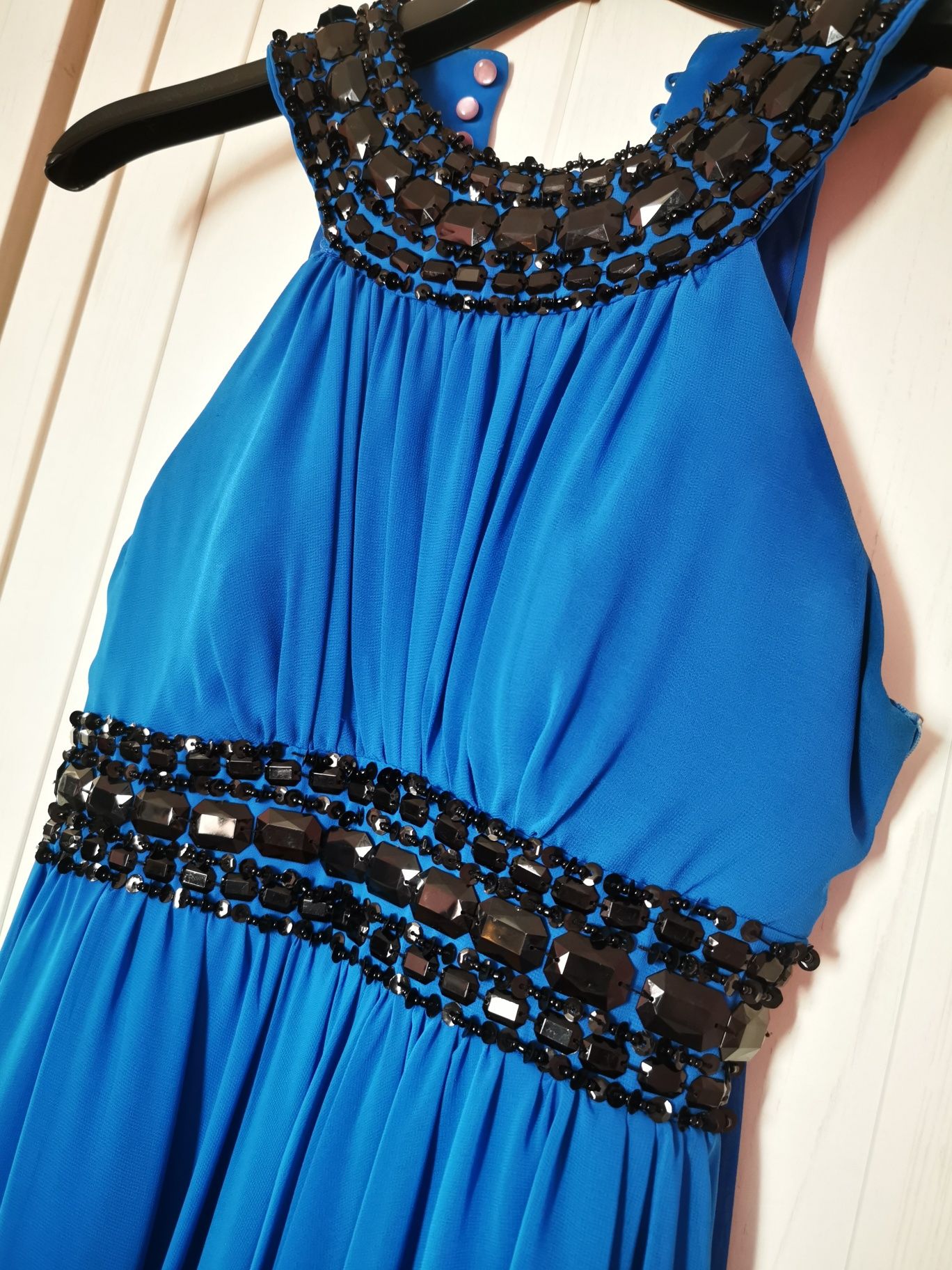 Rochie albastra cu pietre
